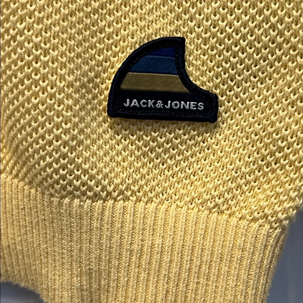 Jack & Jones Men’s Navy/Yellow Striped Sweater Size XL‎ - Picture 5 of 13